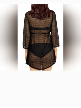 Jordan Taylor Black Sheer Mesh Swim Coverup